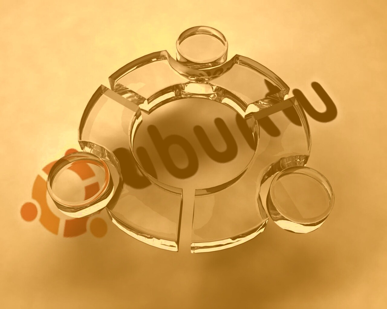 Стеклянный логотип ubuntu обои