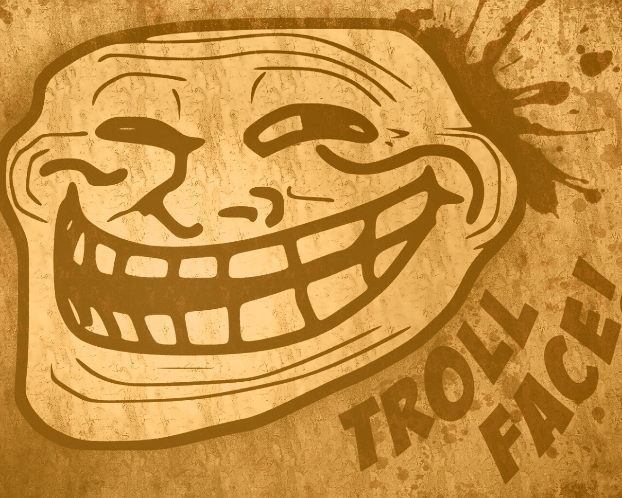 Trollface в стиле гранж обои