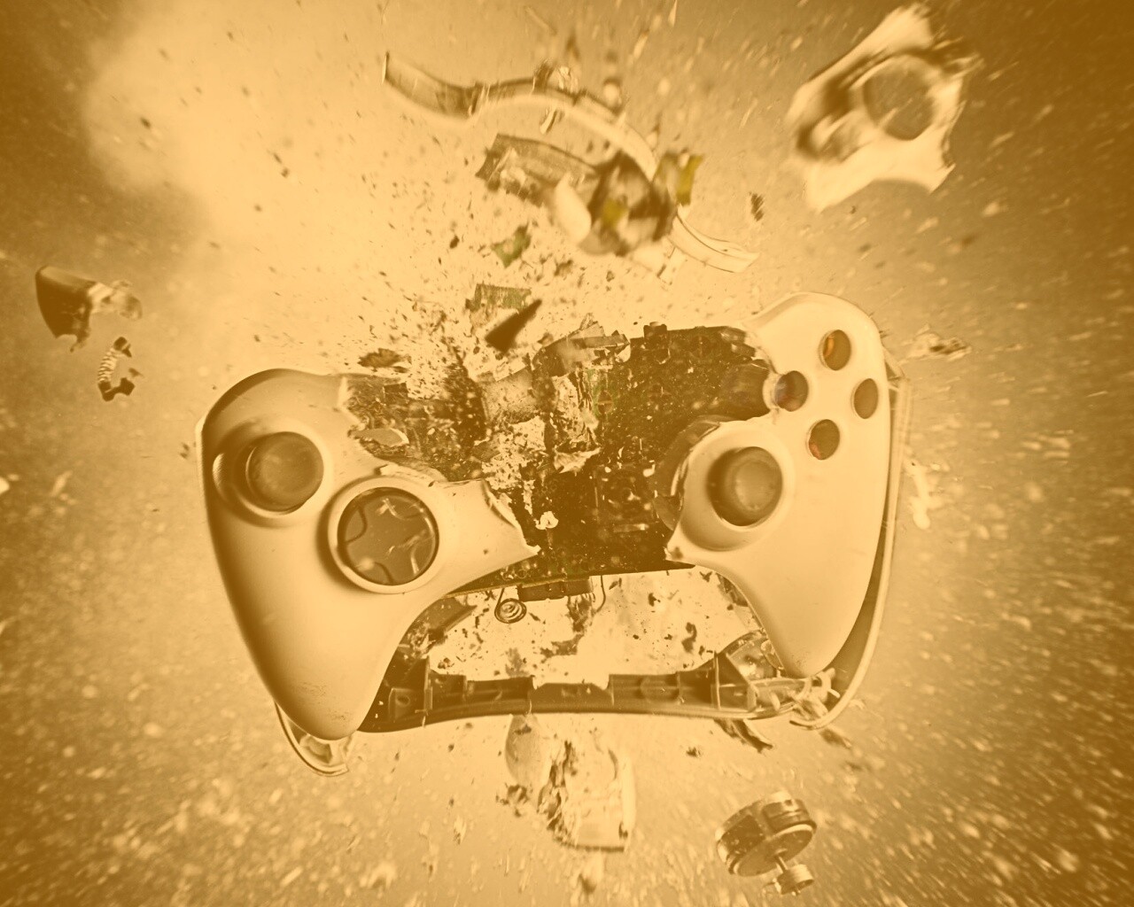 Взрывающийся белый контроллер xbox обои