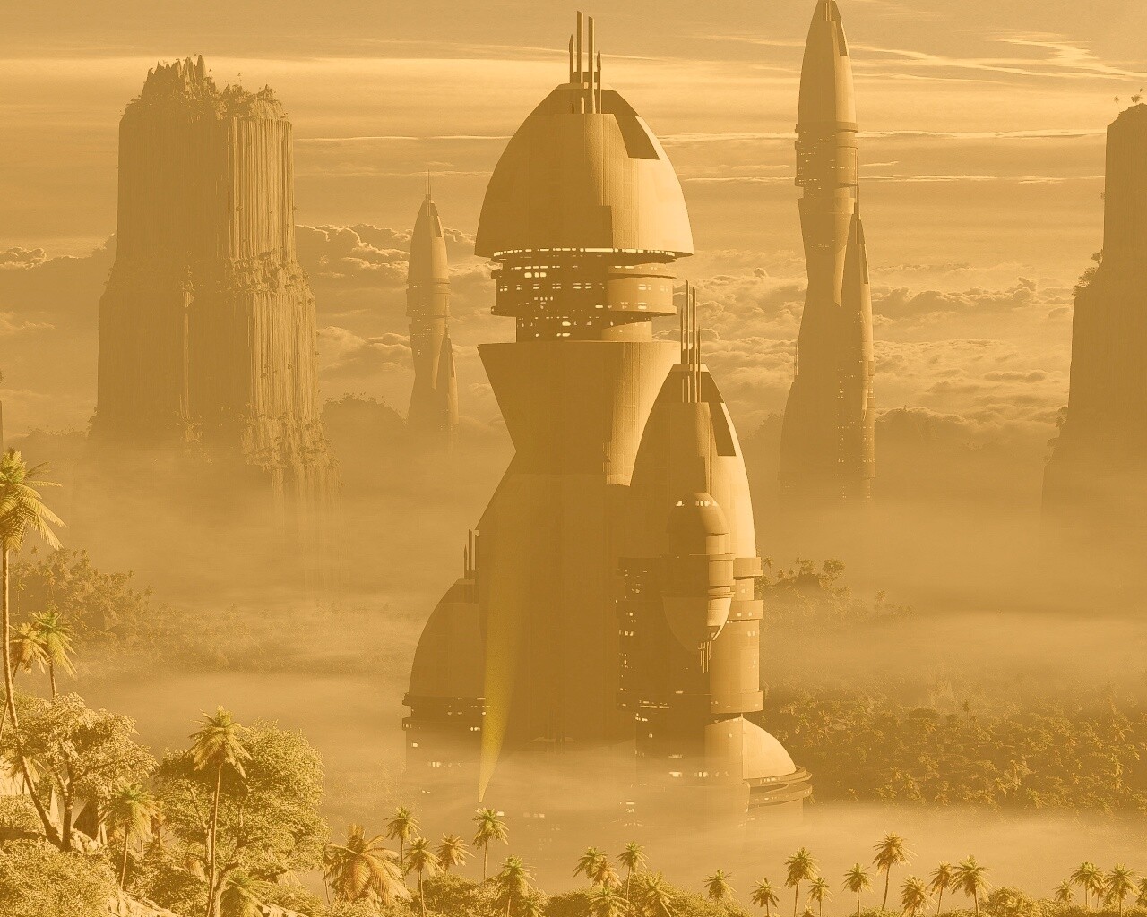 Город будущего обои