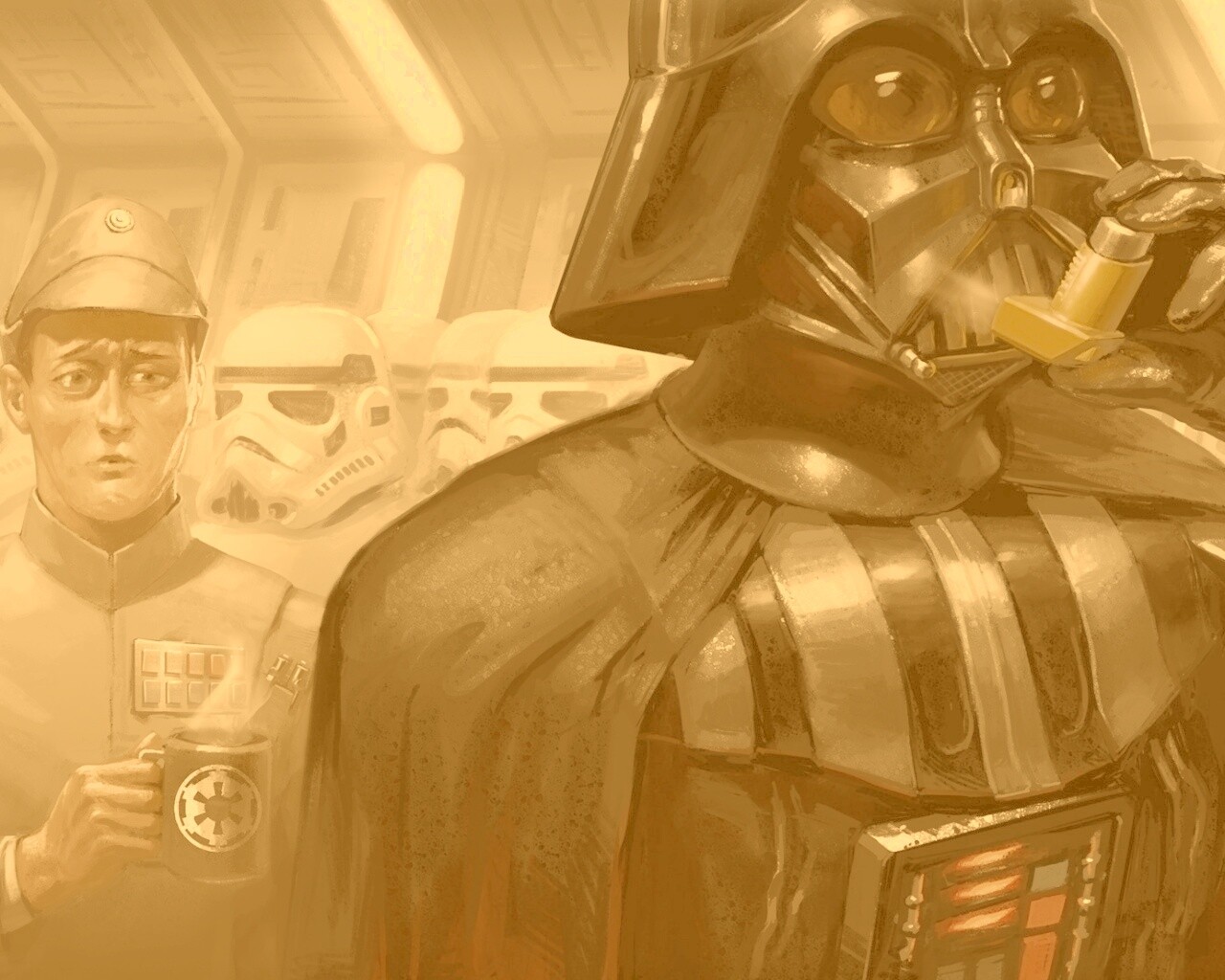 Дарт Вейдер с ингалятором обои