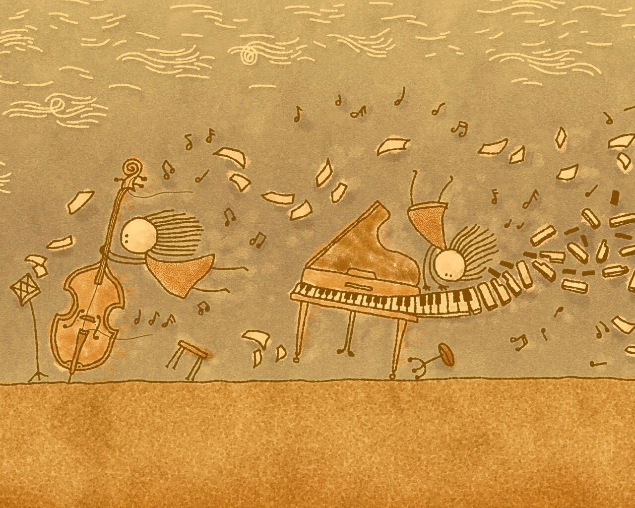 Воздушная инструментальная музыка обои