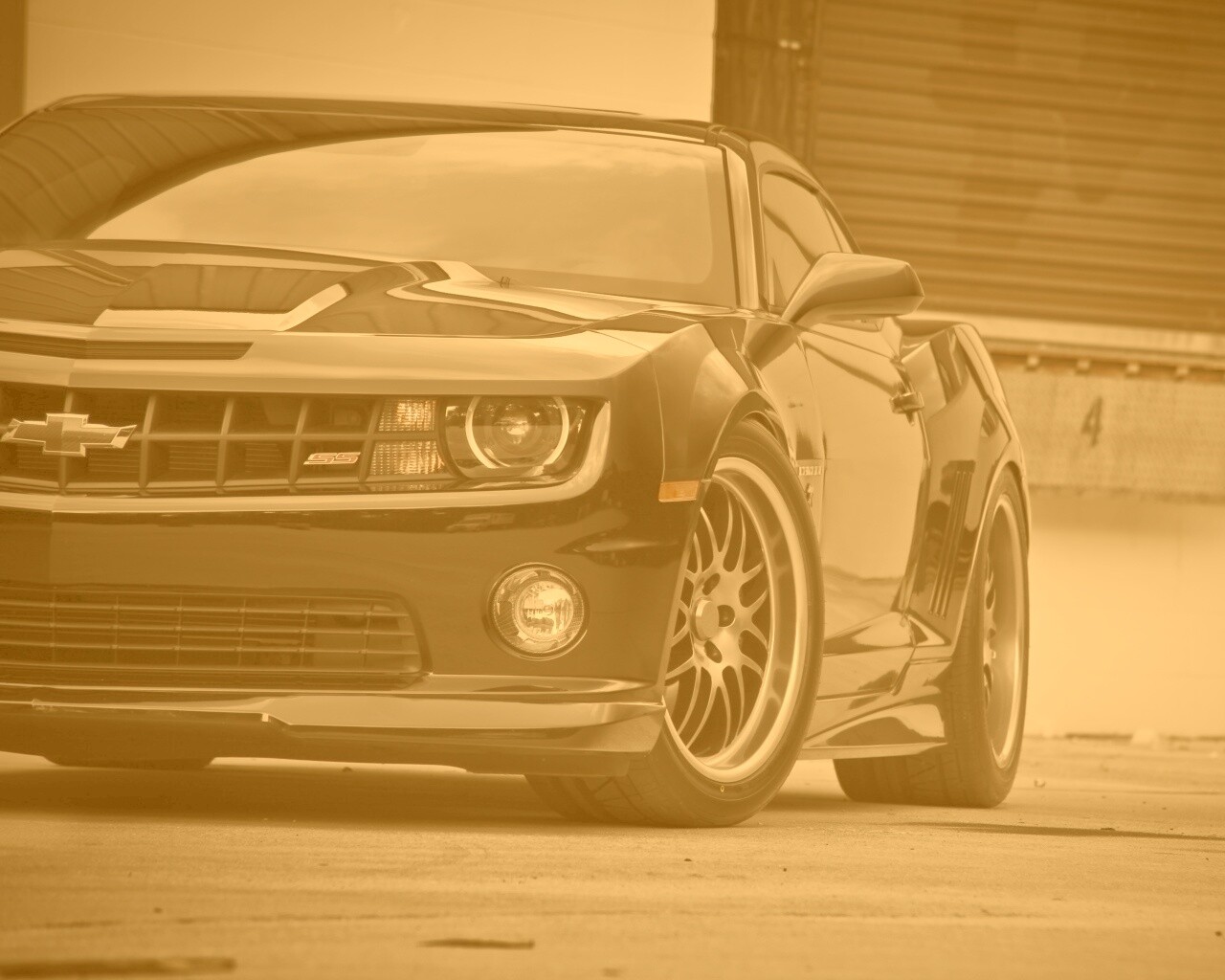 Черный шевроле обои