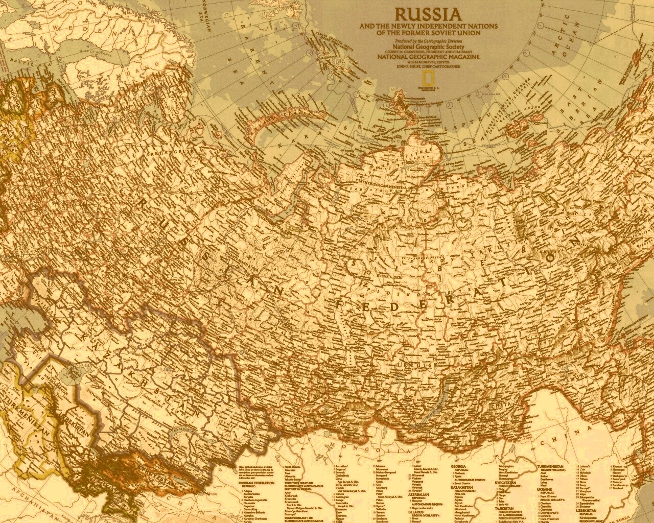 Карта России обои