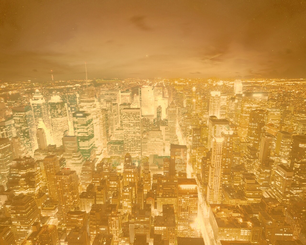 Вид на ночной Нью-Йорк обои