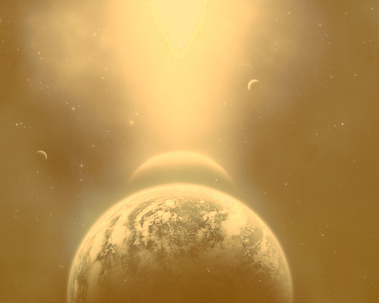 Свет звезды падает на планету обои