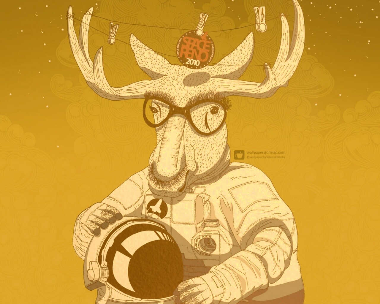Лось в очках обои