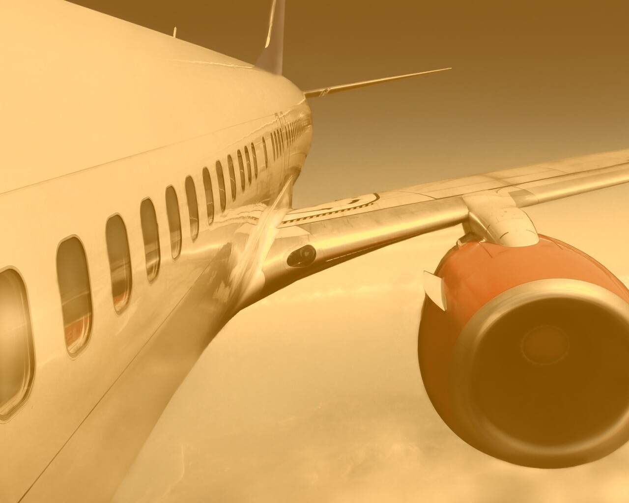 Вид на борт самолёта обои