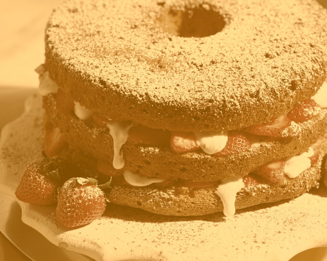 Десерт с фруктами обои