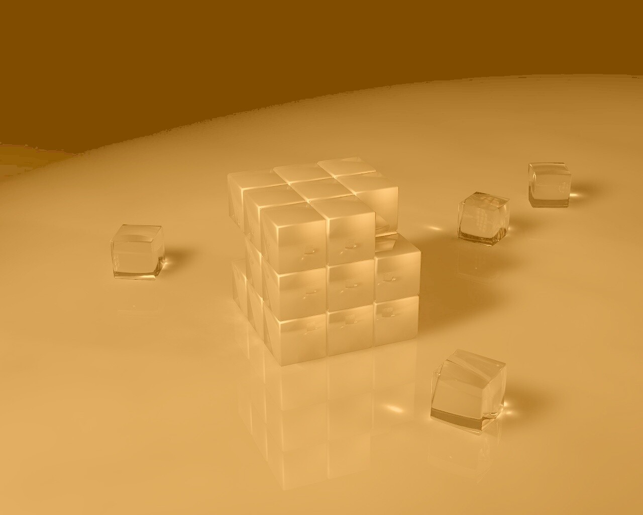 Кубик рубика из стекла обои