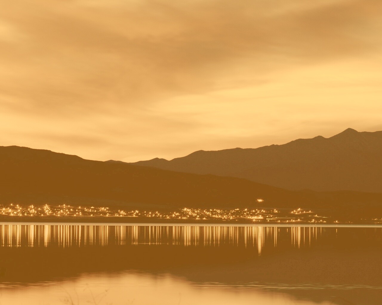 Закат на озере Юта обои