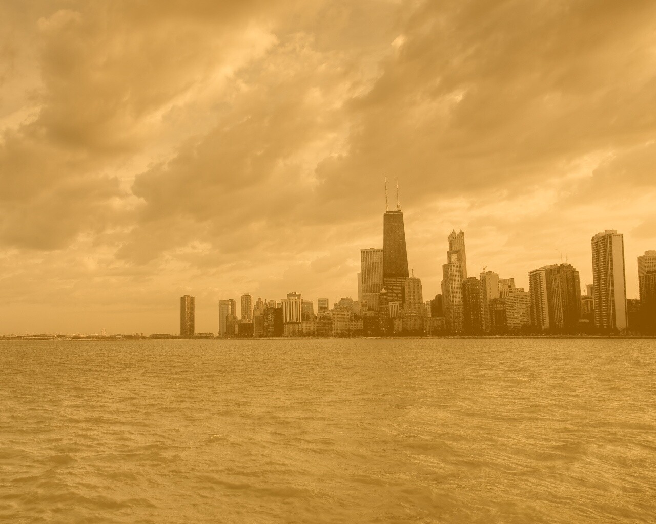 Вид на Чикаго обои