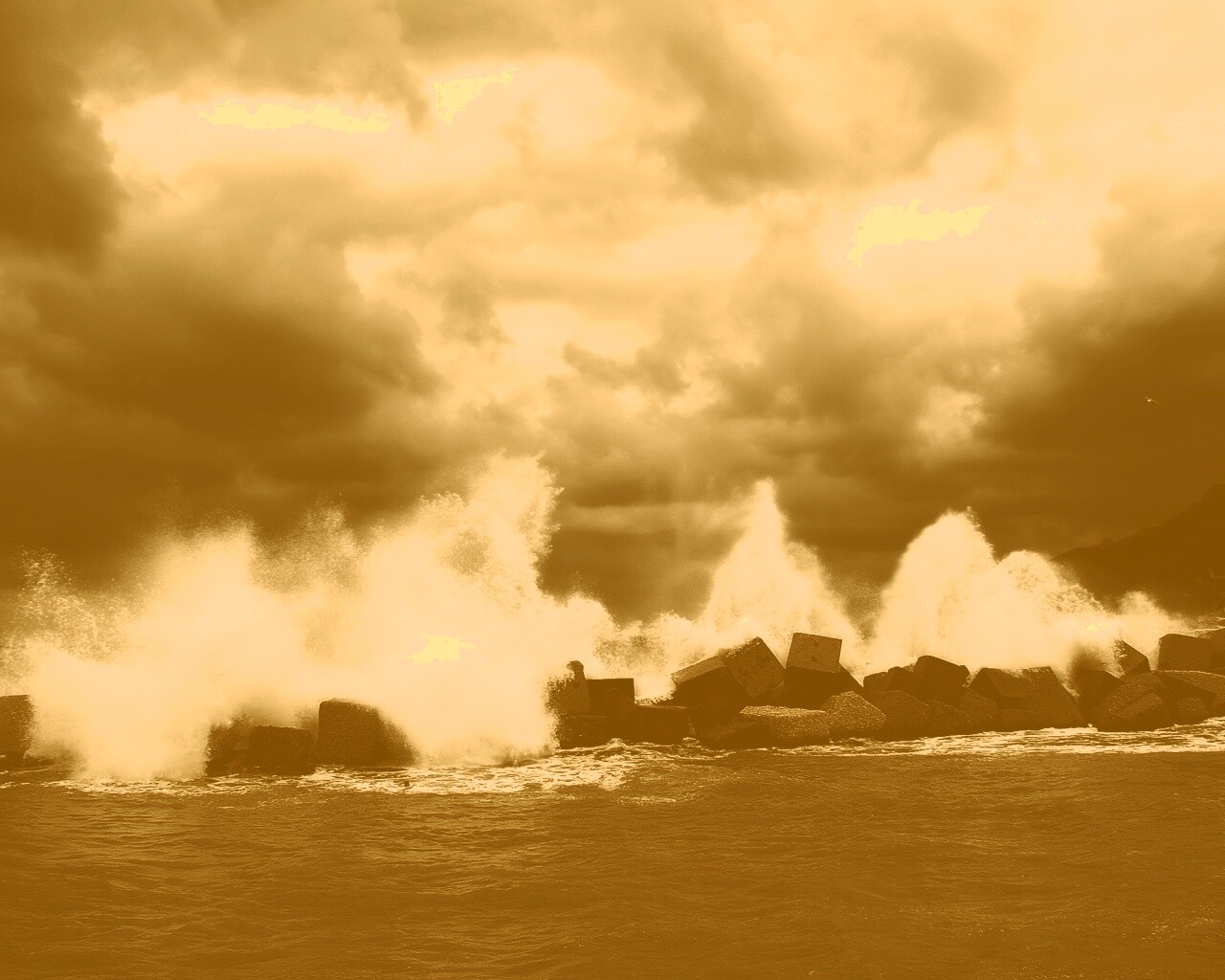 Буря в океане обои