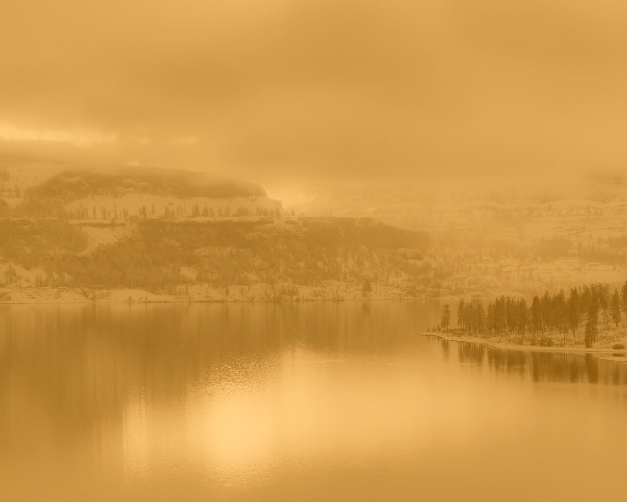 Озеро зимой обои