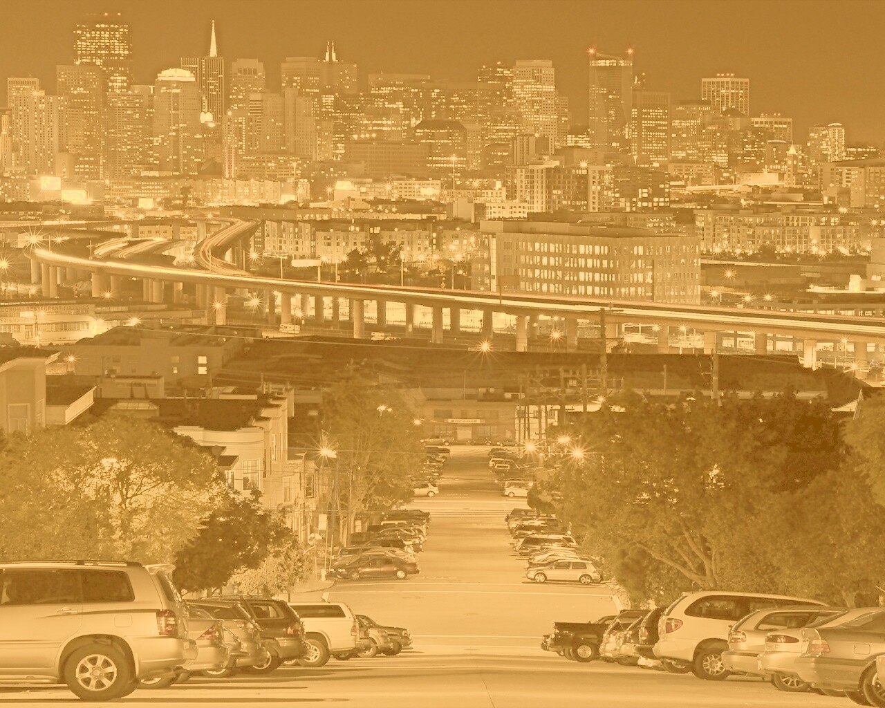 Вечерний город обои