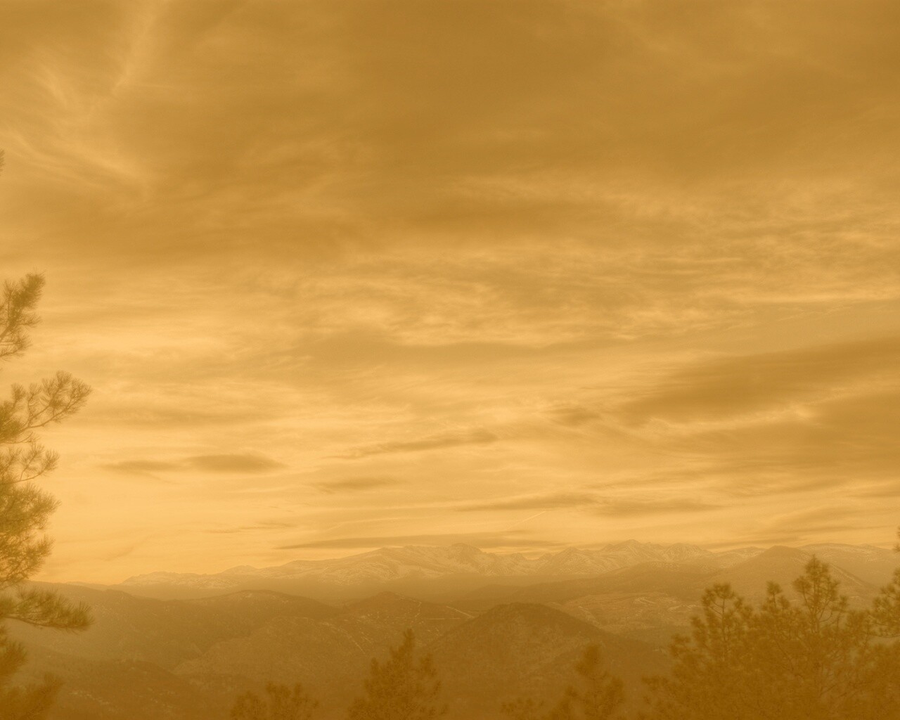 Горный закат обои