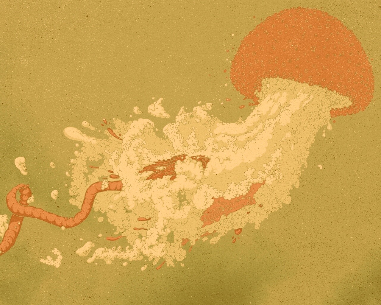 Розовая медуза обои