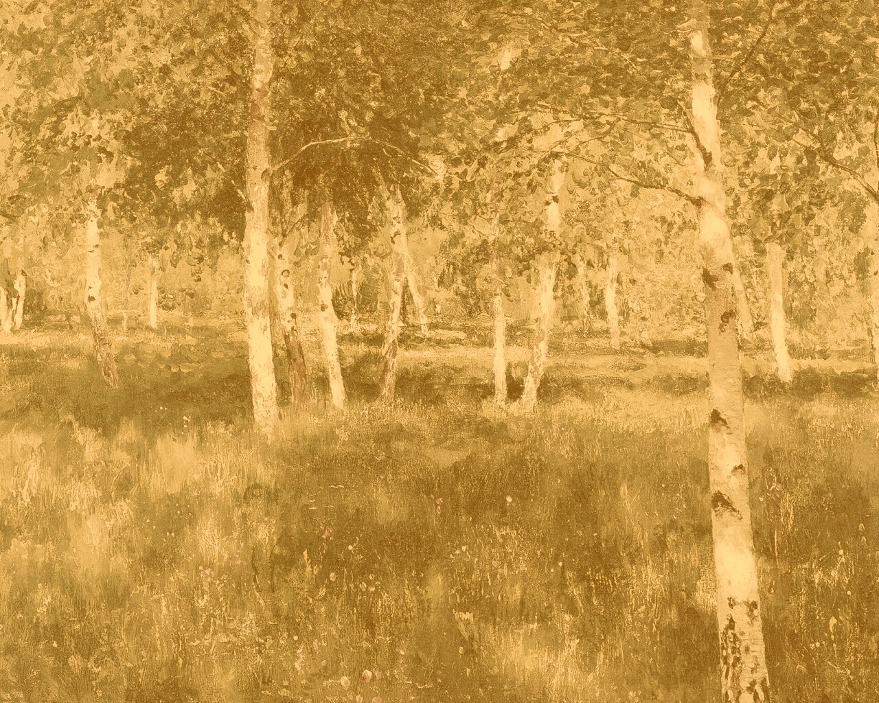 Левитан "Берёзовая роща" обои