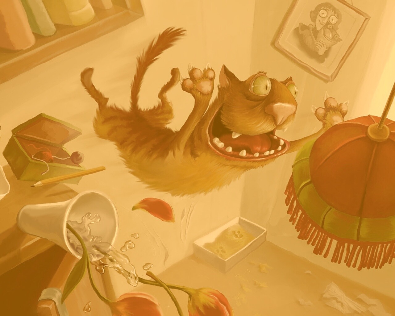 Бешенный кот обои