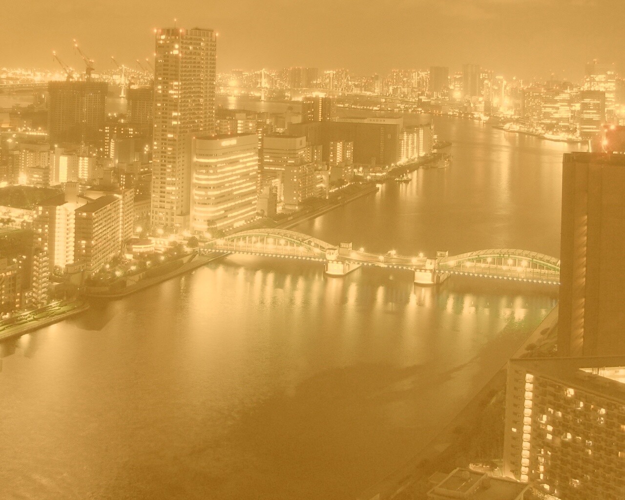 Ночной город обои