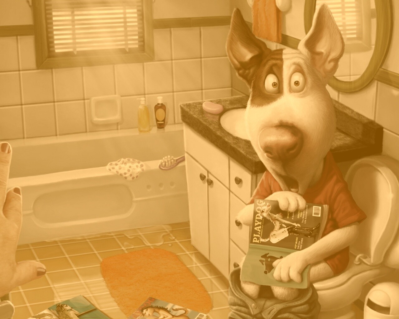 Мастурбирующий пес спалился обои