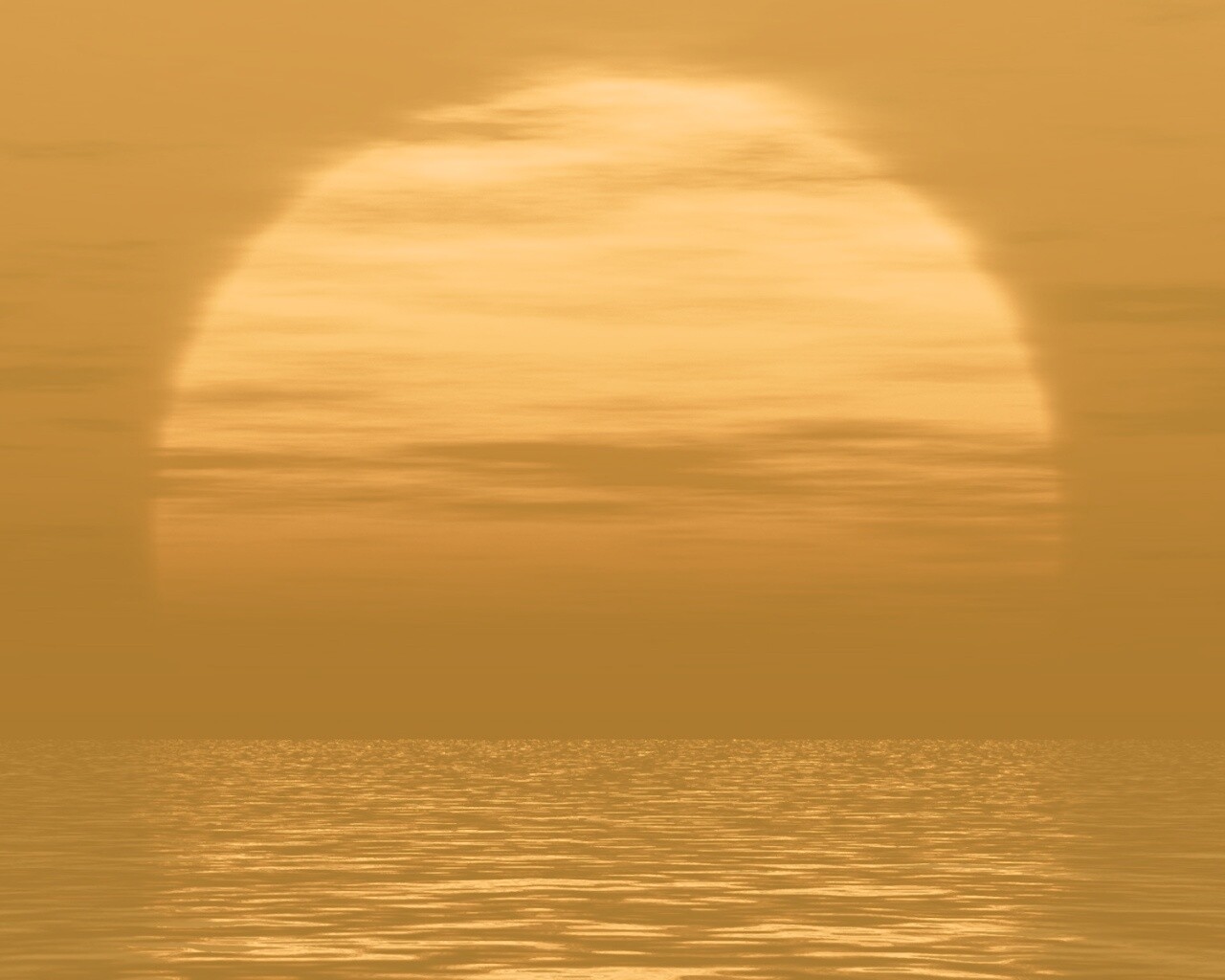 Закат над морской гладью обои