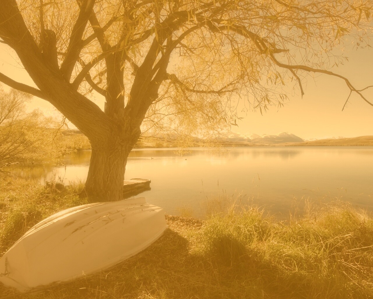 Осеннее озеро обои