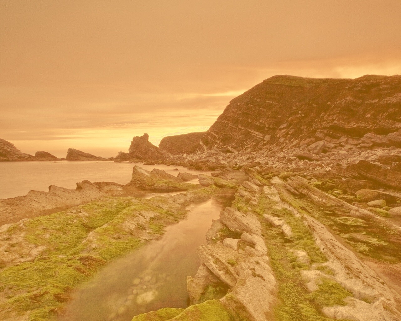 Скалистый берег обои