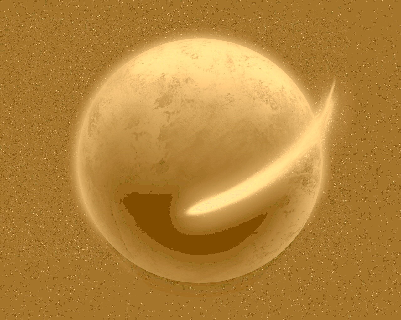 Комента облетает планету обои