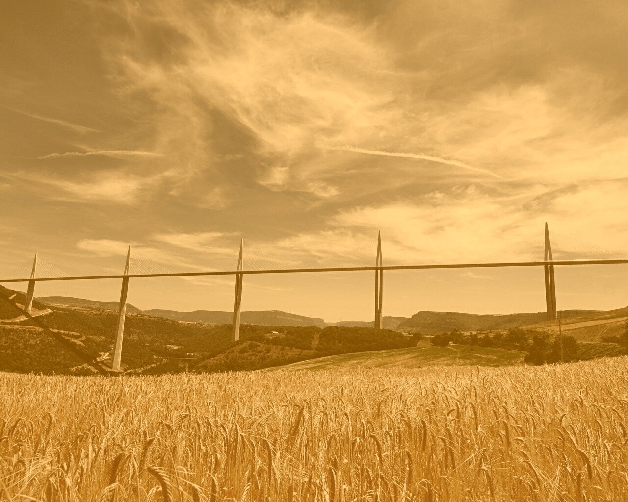 Мост над долиной обои