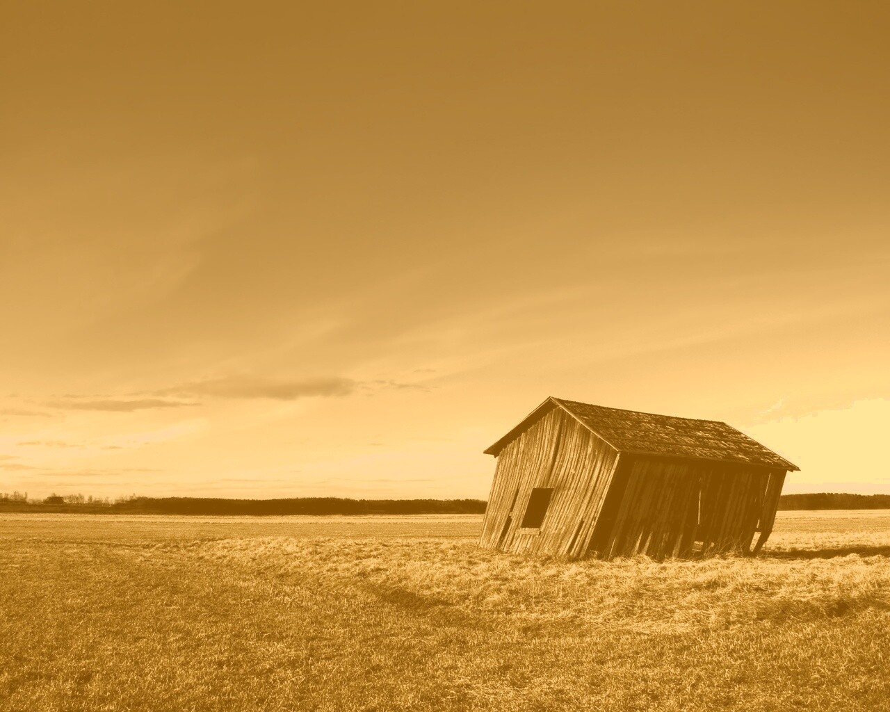 Покосившийся сарай обои