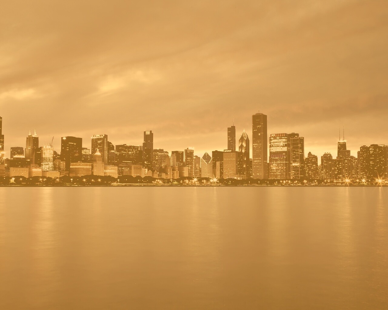 Чикаго с воды обои