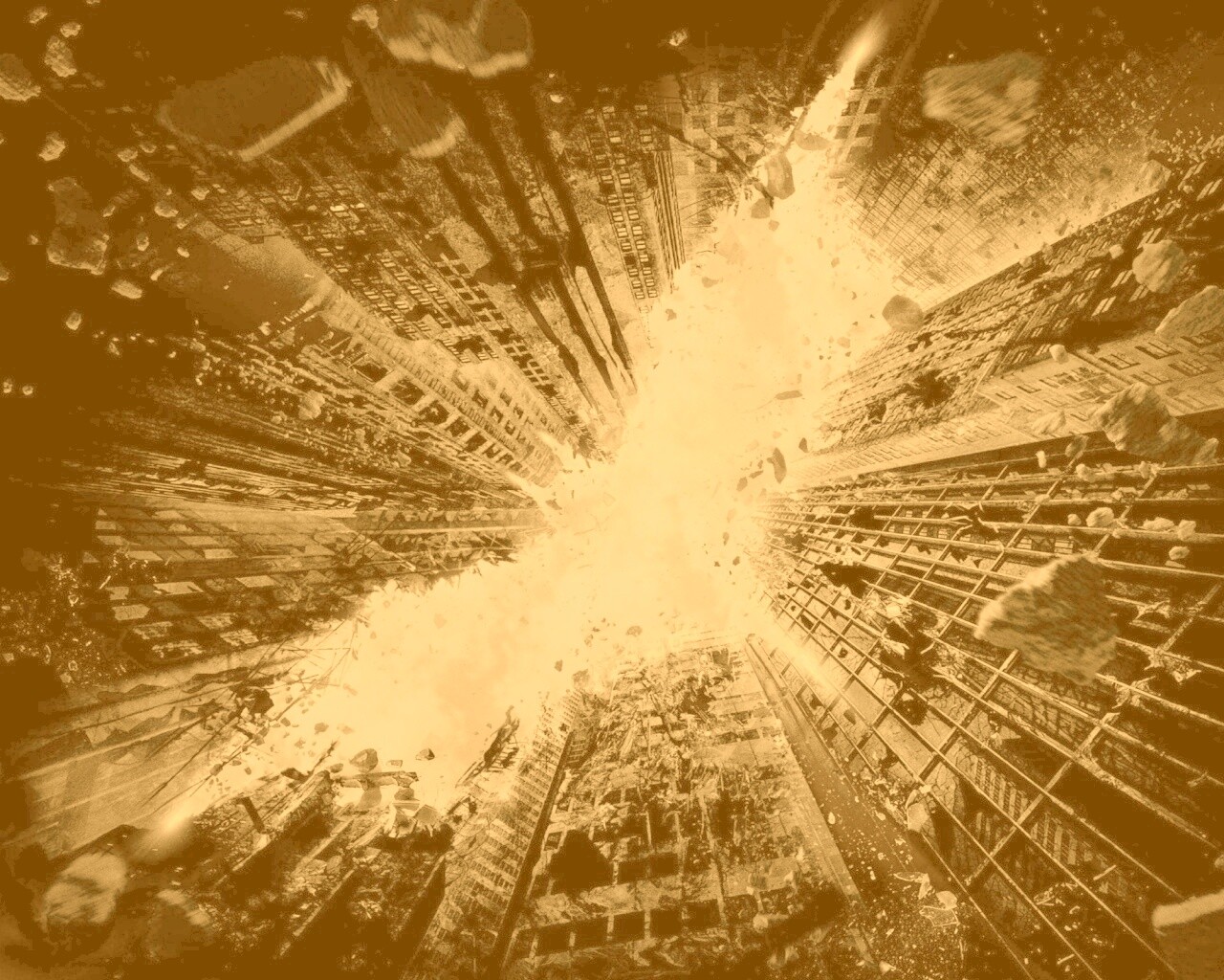 Темный рыцарь среди рушащегося мира обои