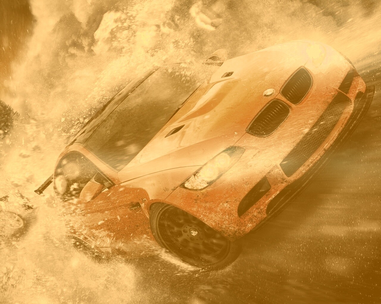 Погоня за оранжевым BMW обои