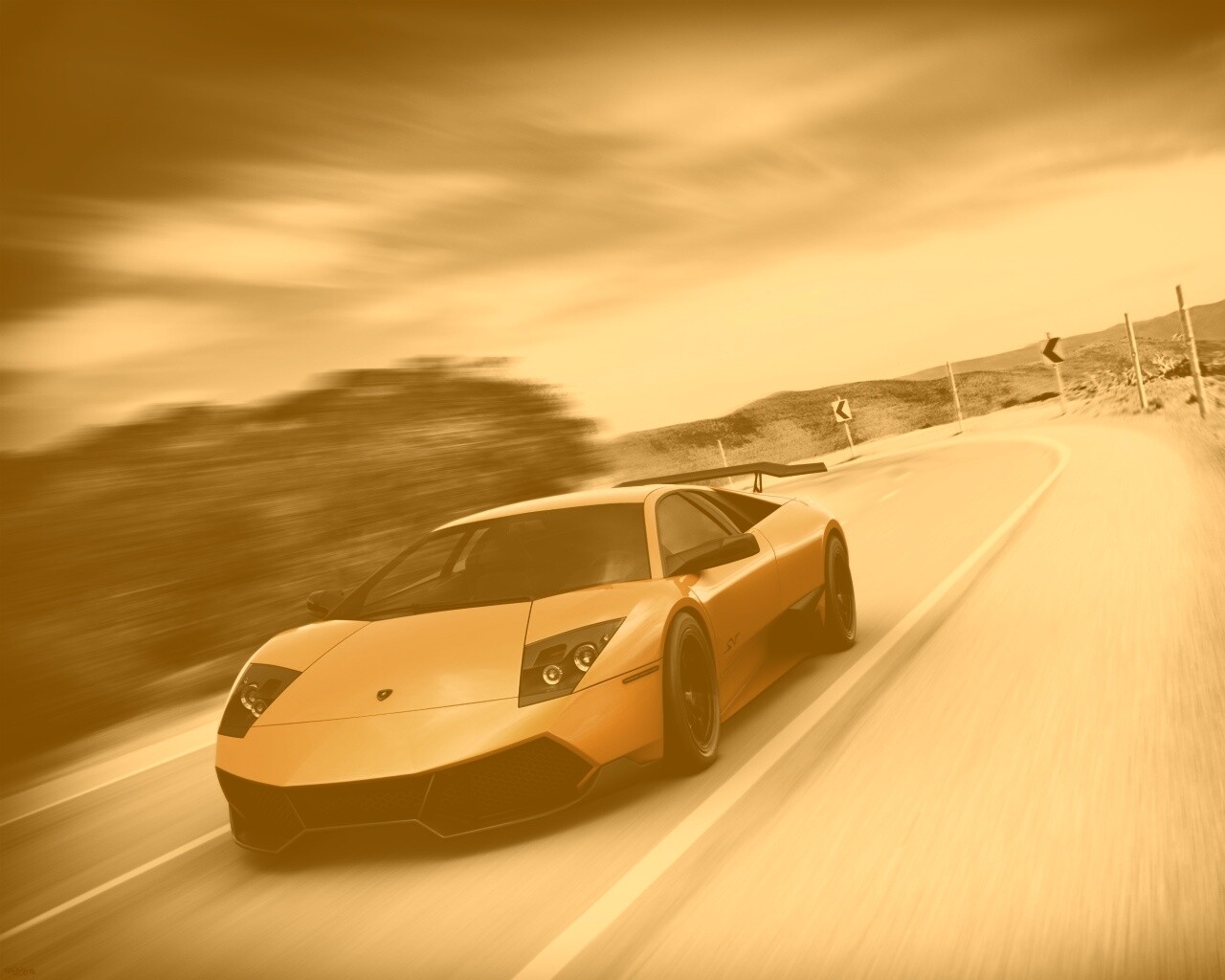 Желтая Ламборджини обои