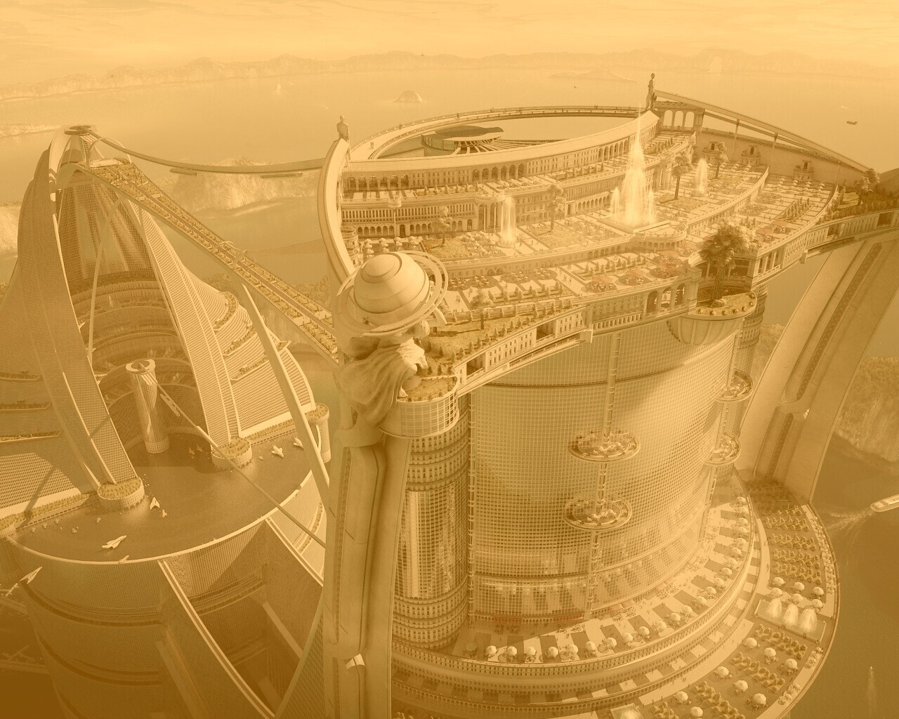 Город будущего обои