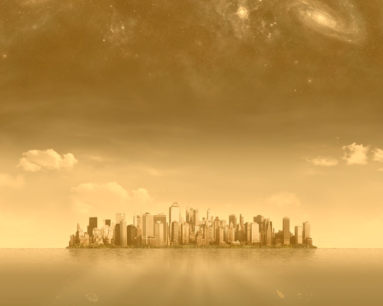 Город на острове обои