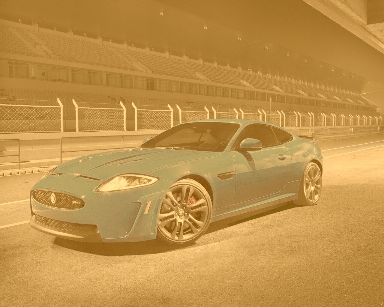 Синий спорткар на гоночном треке обои