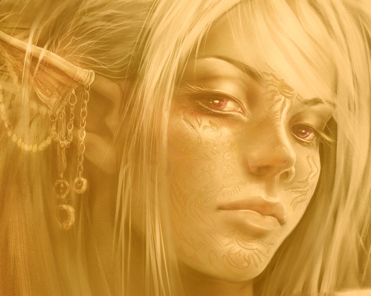 Молодая светлая эльфийка обои