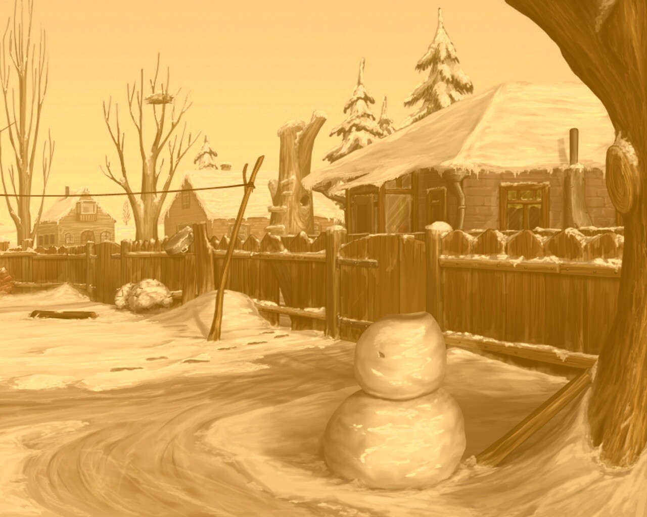 Снеговик обои