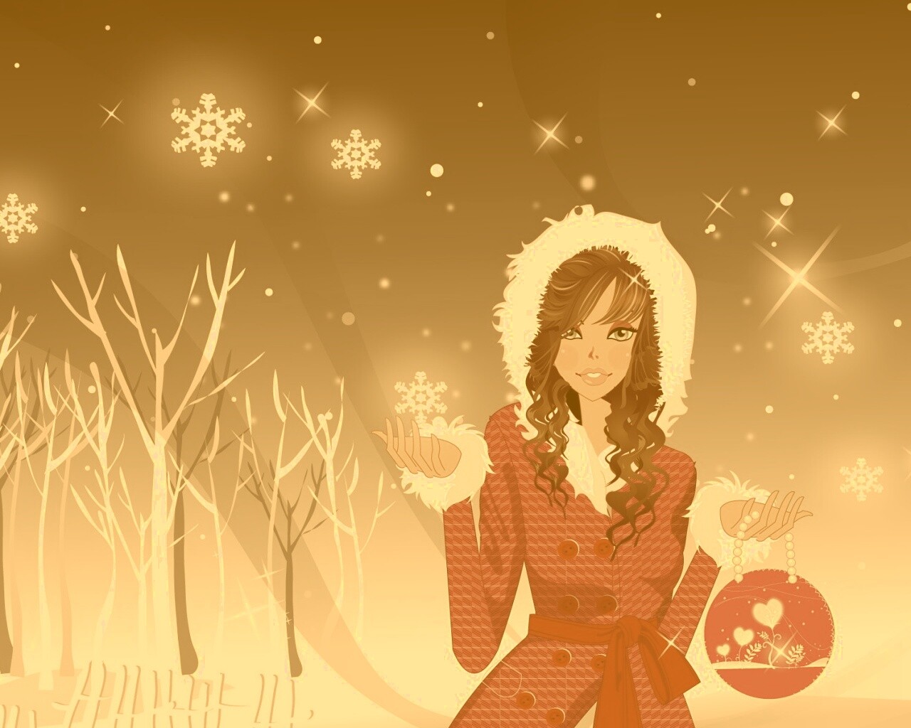 Модный новый год обои