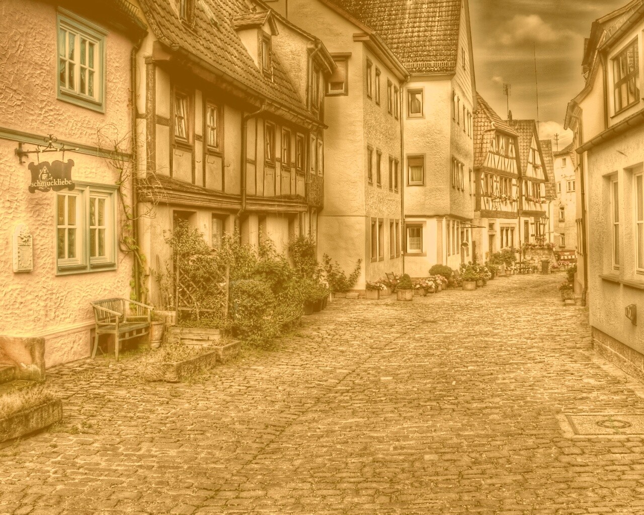 Старый городок обои