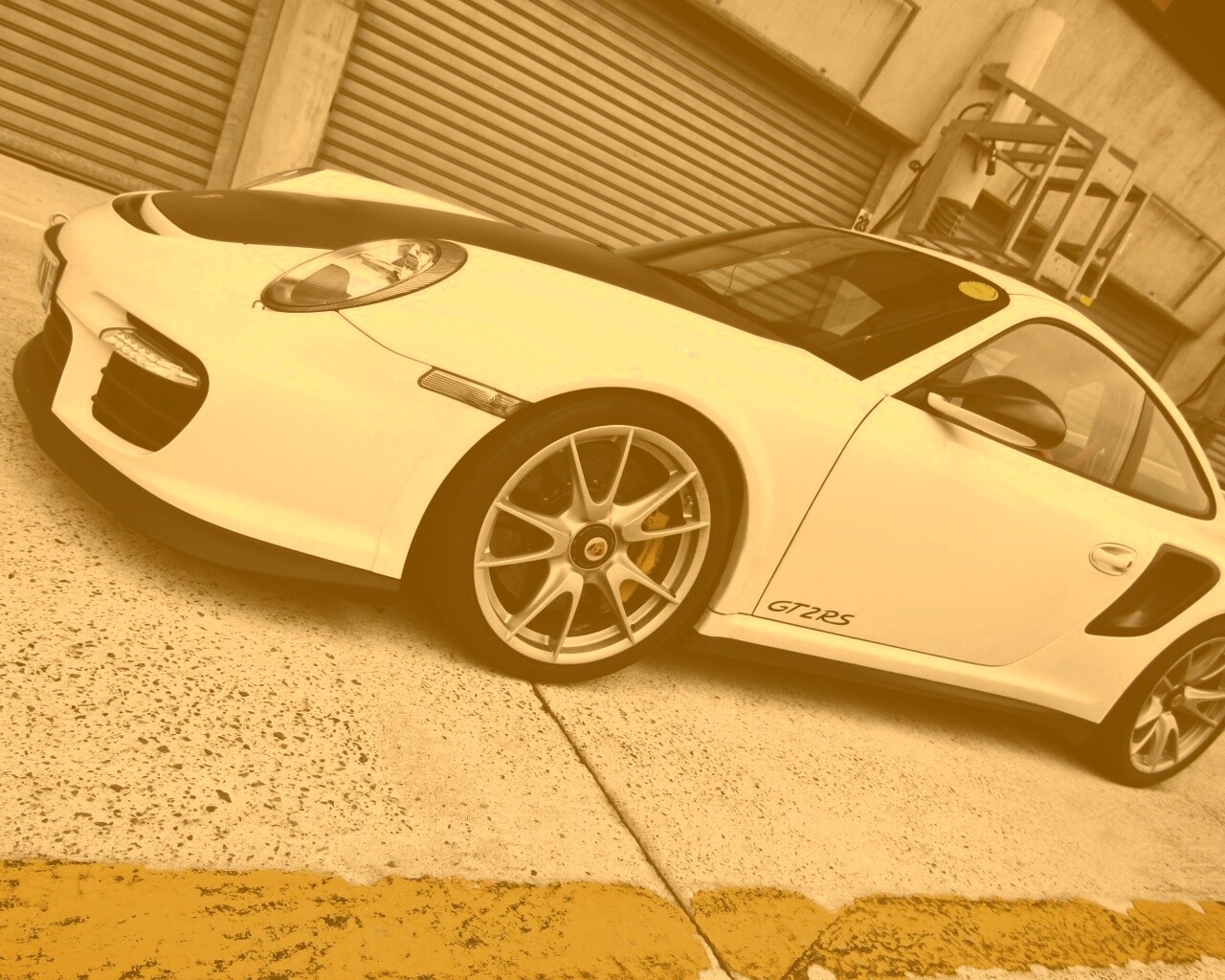 Белый порше обои