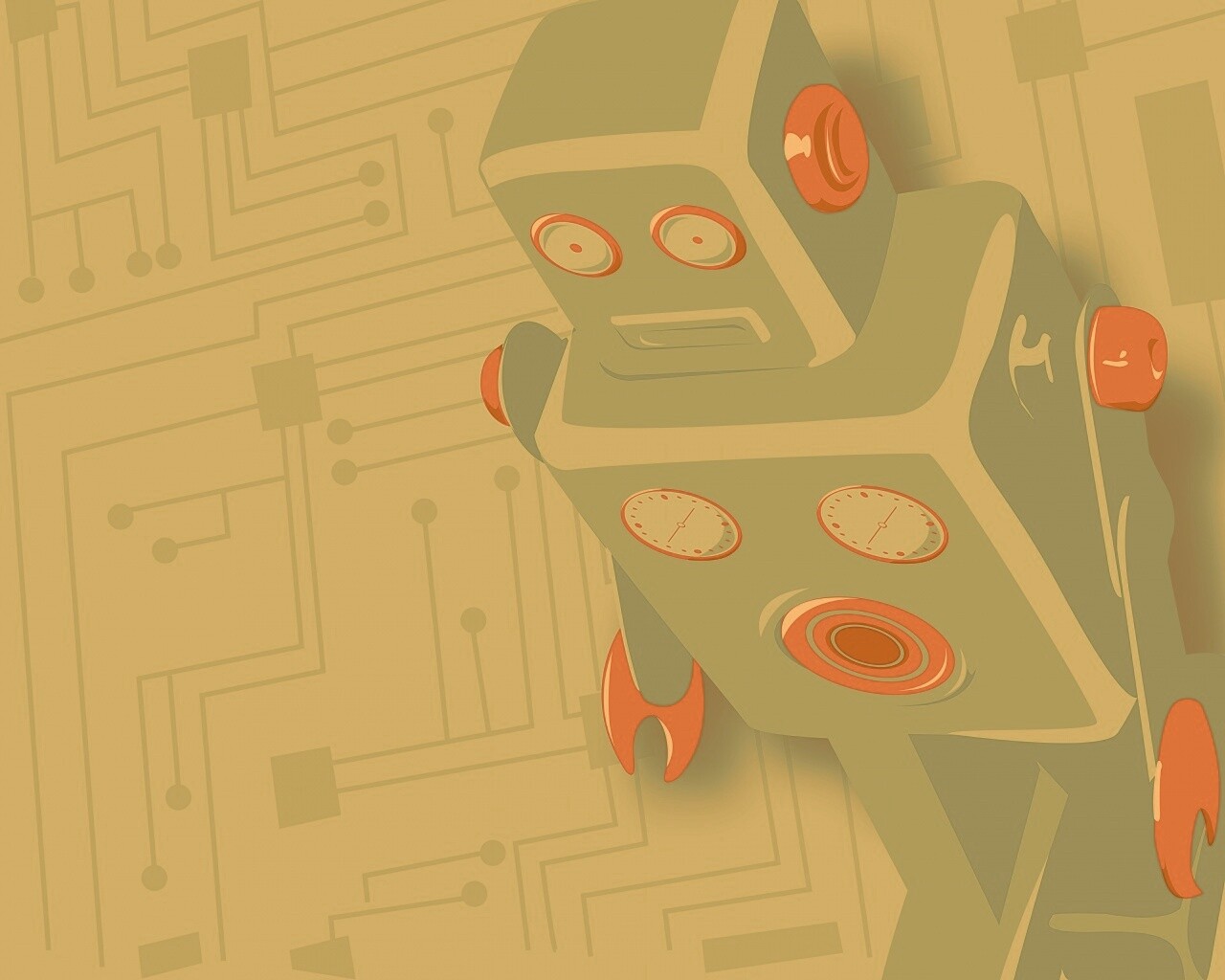 Векторный робот обои