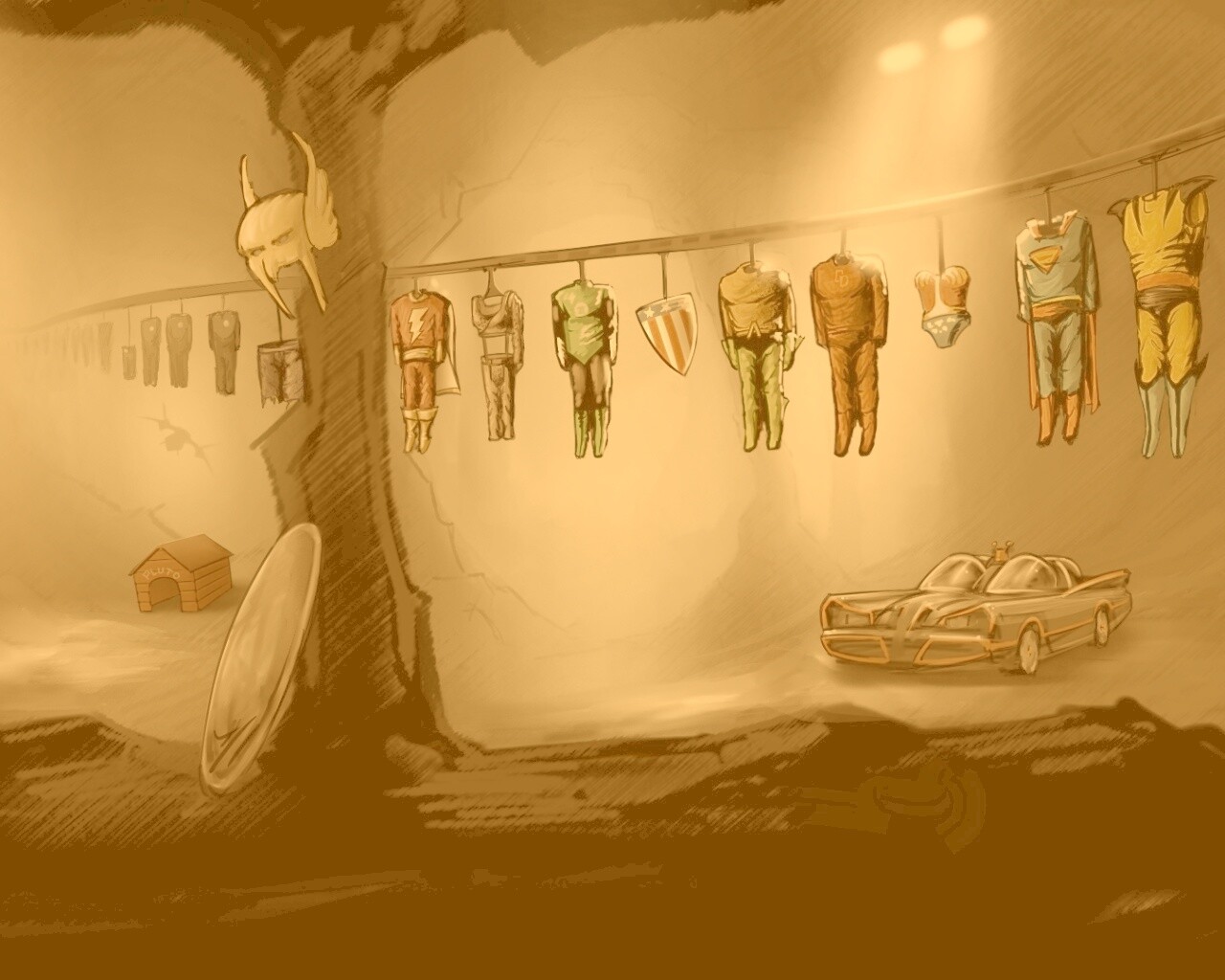 Пещера супергероев обои