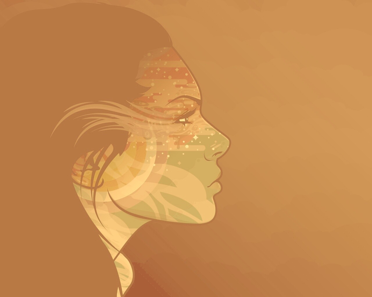 Профиль девушки обои