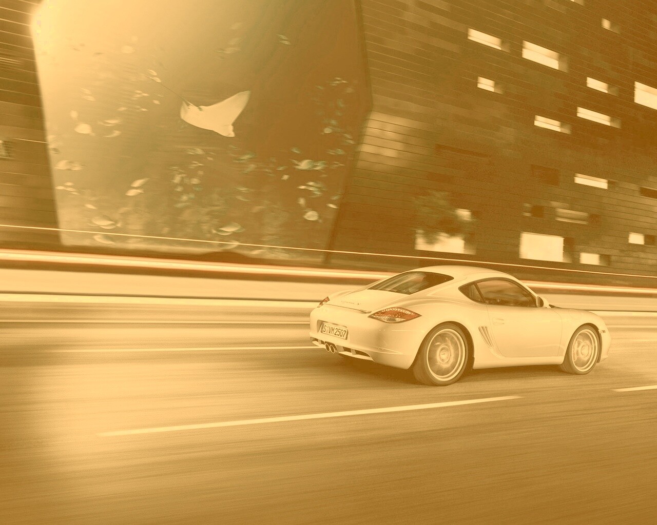 Porsche на трассе обои