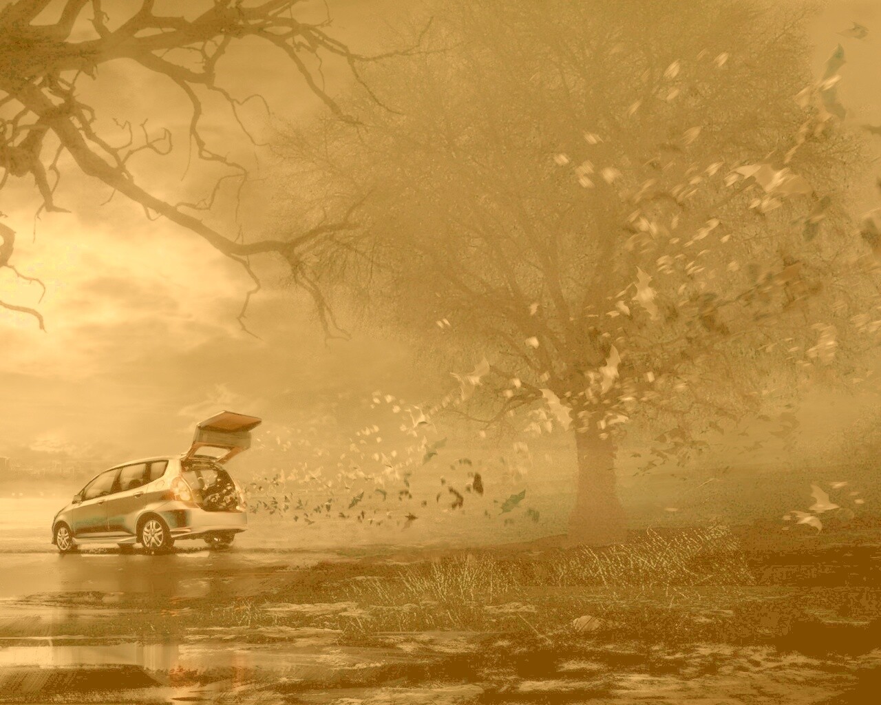 Темное авто обои