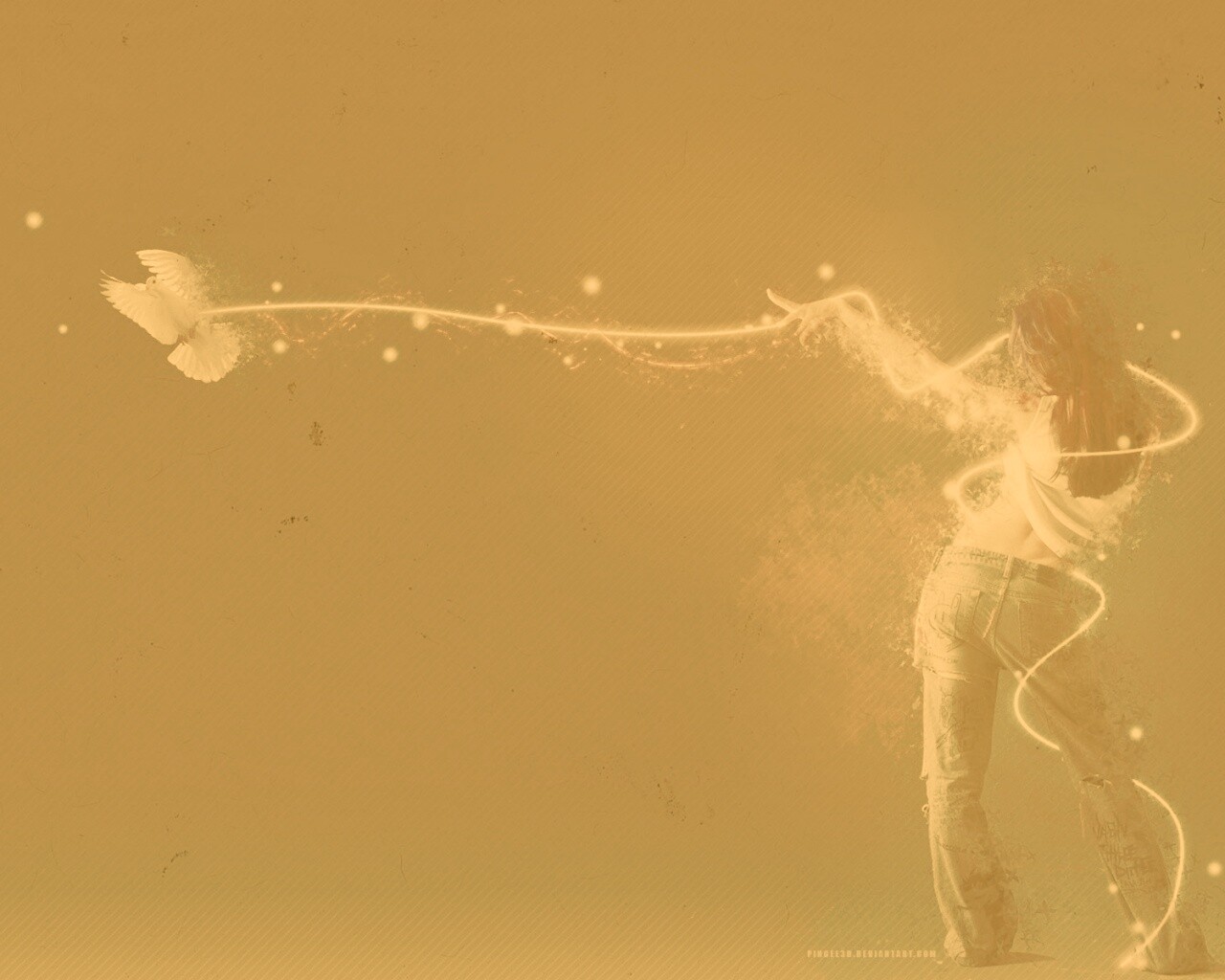 Девушка с бабочкой обои