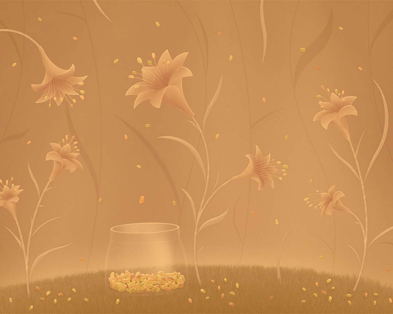 Волшебные цветы и конфетки обои